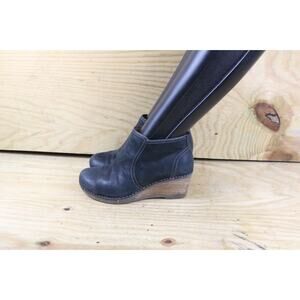 Dansko Boots Womens 5.5 Black Leather Susan Ankle Bootie Zip Shoes